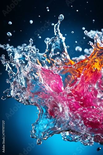 b'Colorful water balloon bursting in slow motion' photo