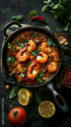 b'A delicious and healthy shrimp and vegetable soup'