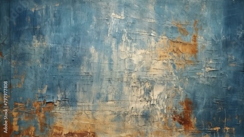 b'Blue and brown abstract painting'