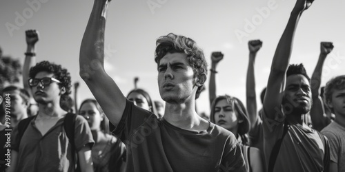 A powerful image of young men showing solidarity. Perfect for social justice campaigns