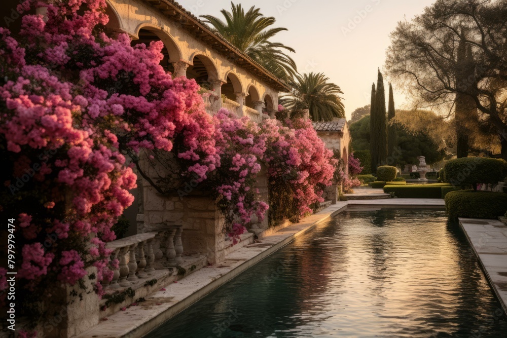 b'Mediterranean villa with pool and garden'