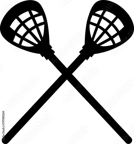 lacrosse icon, logo silhouette