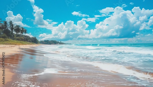 Breathtaking tropical beach scene on a radiant sunny day