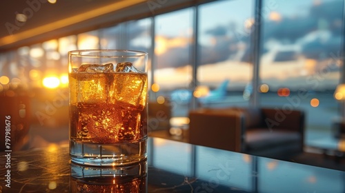 An image focused on a luxurious highball cocktail glass photo