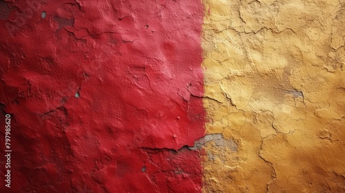 b'Red and yellow cracked concrete wall' photo