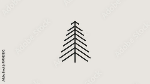 A clean and minimalistic font made up of simple straight lines mimicking the clean lines of a pine tree..