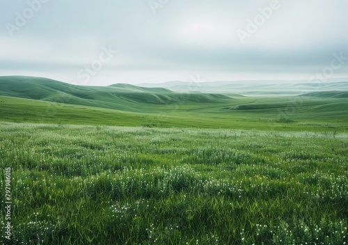 b Green rolling hills of the Altai Mountains in Xinjiang  China 