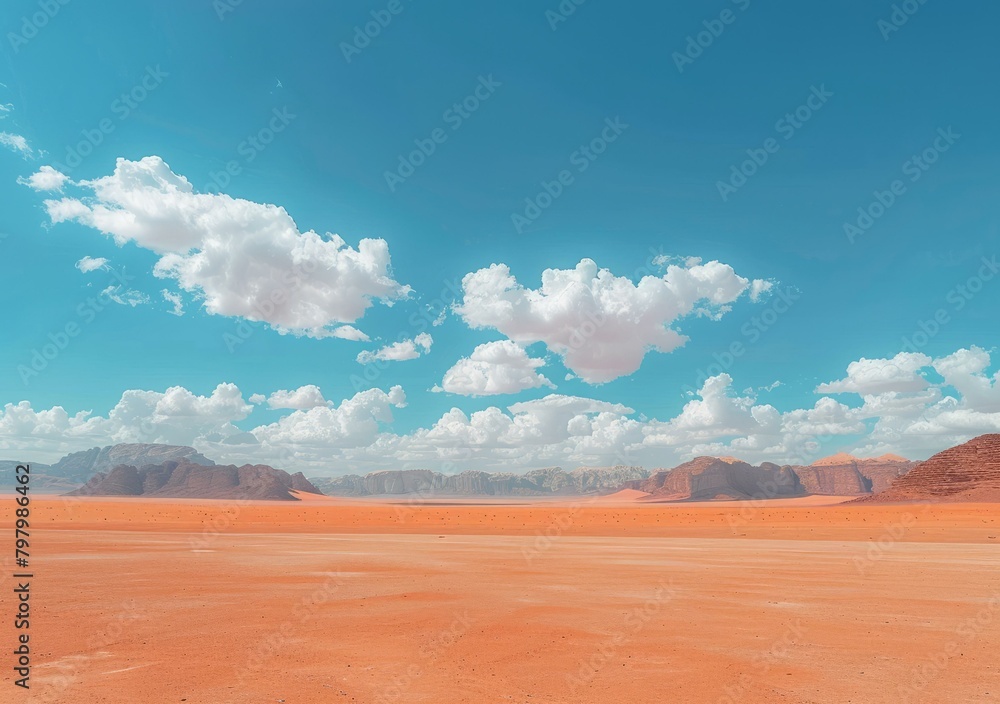 b'A vast expanse of desert with mountains in the distance' b'A vast expanse of desert with mountains in the distance'