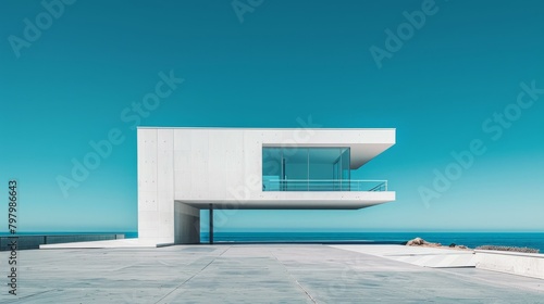 b Modern Minimalist Beach House with Large Glass Window 