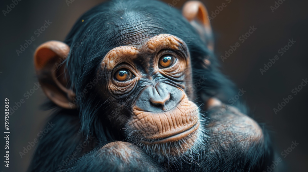 A baby monkey with a big smile on its face A baby monkey with a big smile on its face