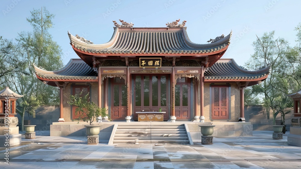 Fototapeta premium Ancient Style Tample Exterior ,Hindu Tample, Prayer hall