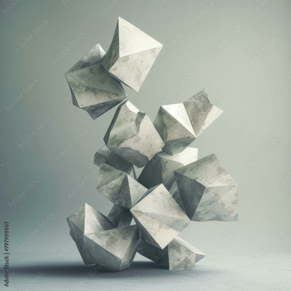 b'Abstract concrete blocks composition' b'Abstract concrete blocks composition'