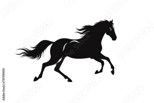 Horse running silhouette clip art stencil animal mammal. photo