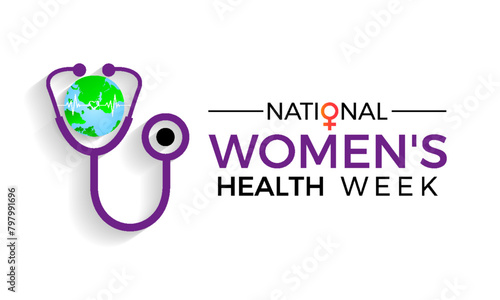 National Women's Health Week health awareness vector illustration. Disease prevention vector template for banner, card, background. photo