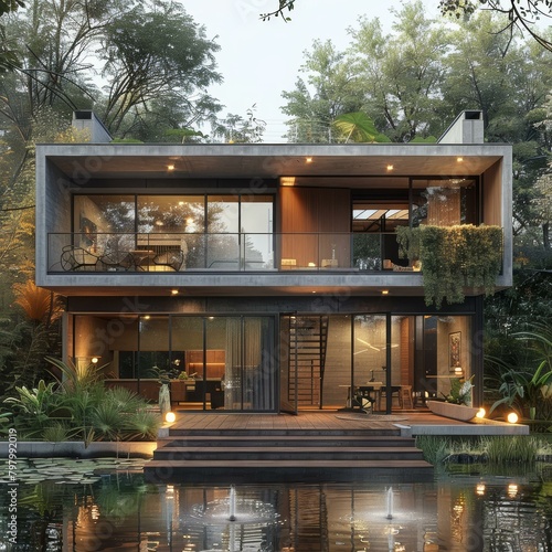 Modern House With Greenary