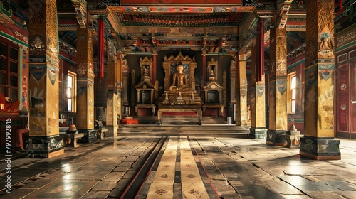 Ancient Style Tample interior  Hindu Tample  Prayer hall