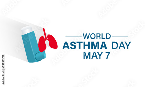 World Asthma Day health awareness vector illustration. Disease prevention vector template for banner, card, background.