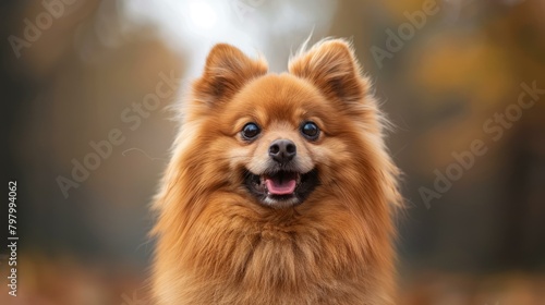 b'A happy Pomeranian dog with a big smile on its face' photo