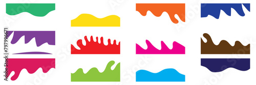 Set of abstract Border shape for website design. Collection of dividers shape templates. Divider shapes top and bottom for web page. Vector Illustration