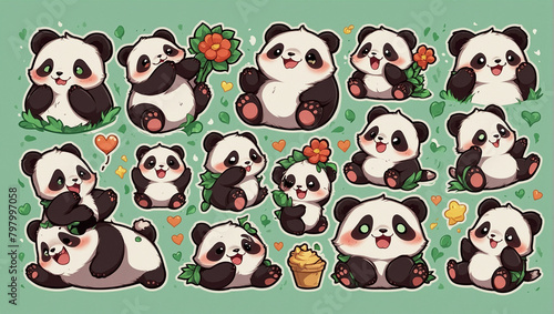 bundle image cute panda emoticon sticker 36 © Shinso_Hajime