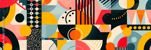 abstract geometric pattern design podcast in the style of person >