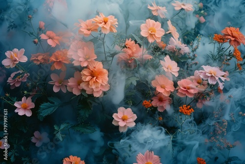 b ethereal flowers in a dreamy setting 