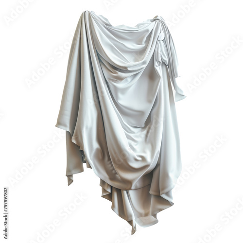 White toga draped over a mannequin photo