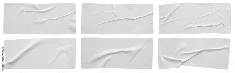 Naklejka premium Paper sticker label set isolated on white background