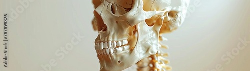 interactive 3D model of the human skeletal system with bones, joints, and connective tissue highlighted photo