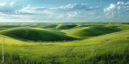 b'Grasslands are vast areas of land covered in grass and few trees.' photo