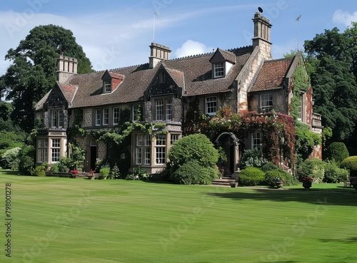 b'An English country house surrounded by a large garden' photo