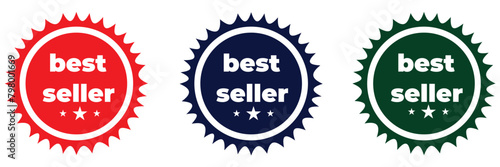 Best seller icon designs set with laurel, best seller badge logo template isolated on white vector illustration eps 10
