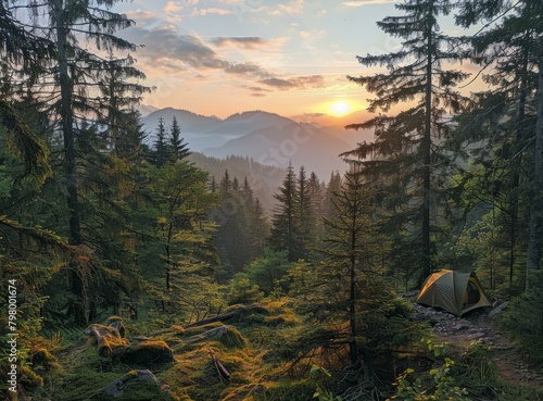 Camping in the mountains photo