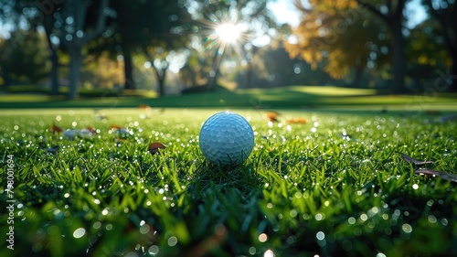 Golf Ball on Verdant Green
