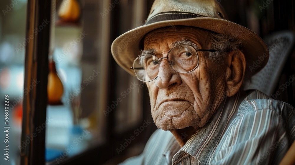 Portrait of a stylish elderly gentleman or elegant elderly lady exuding timeless elegance and sophistication, dressed in vibrant and luxurious attire, epitomizing grace and refinement