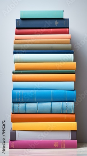 Wallpaper Mural b'A tall stack of hardcover books with colorful spines' Torontodigital.ca