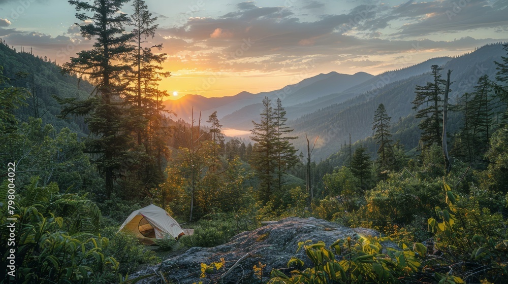 Camping in the mountains