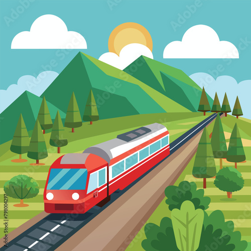 Train Vector Art. Vehicles line art