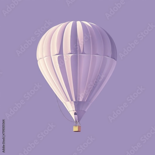 3D illustration of a hot air balloon on a purple background. Suitable for travel-themed designs  children s book illustrations  or inspirational poster artwork.