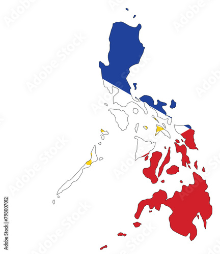Outline of the map of Philippines with regions