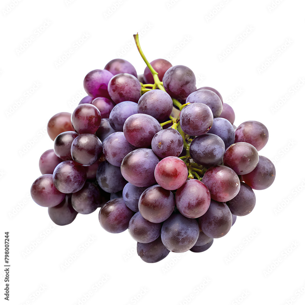 purple grapes isolated on transparent background. AI Generative purple grapes isolated on transparent background. AI Generative