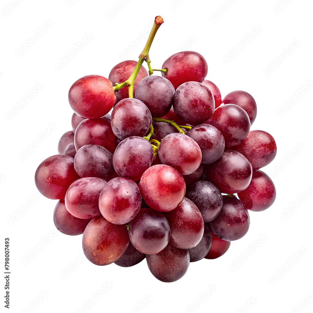 red grapes isolated on transparent background. AI Generative red grapes isolated on transparent background. AI Generative