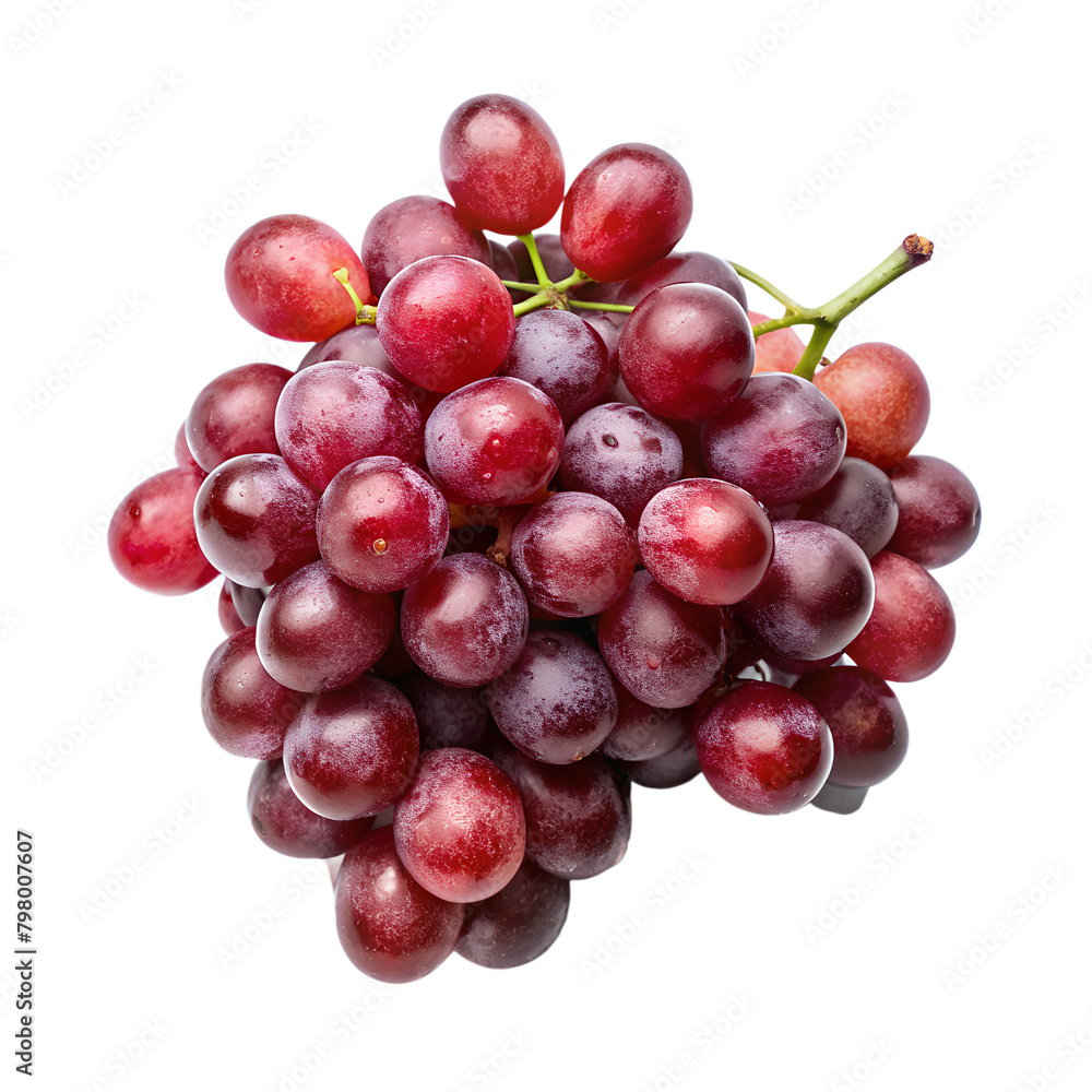 red grapes isolated on transparent background. AI Generative red grapes isolated on transparent background. AI Generative