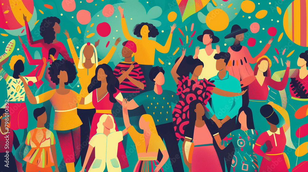 Cultural Celebration: An image of people from different cultural backgrounds celebrating together at a festival or event, embracing inclusivity and diversity, inclusive people Cultural Celebration: An image of people from different cultural backgrounds celebrating together at a festival or event, embracing inclusivity and diversity, inclusive people