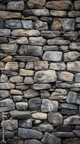 b A stone wall with different shades of gray stones 