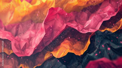 Pink and yellow polygonal background photo
