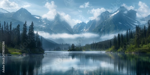 Breathtaking view in the mountains of Alaska photo
