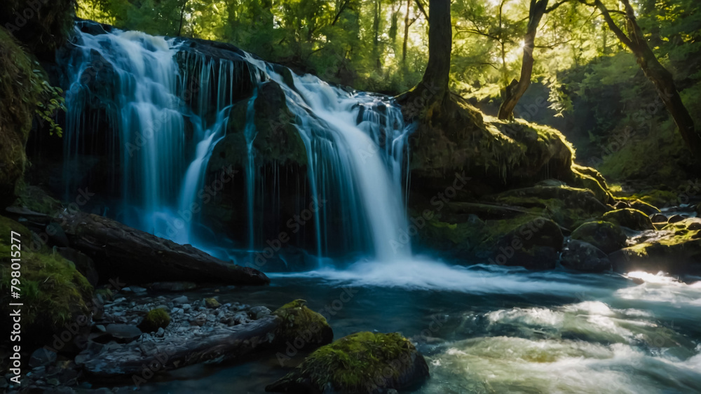 Landscape with river and forest with green trees. Silky crystal water and long exposure. Ordesa Pyrenees.
Landscape with river and forest with green trees. Silky crystal water and long exposure. Ordesa Pyrenees.