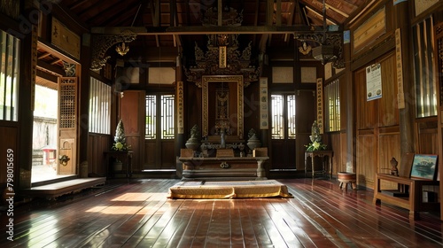 Old Style Tample interior ,Hindu Tample, Prayer hall © NabilBin