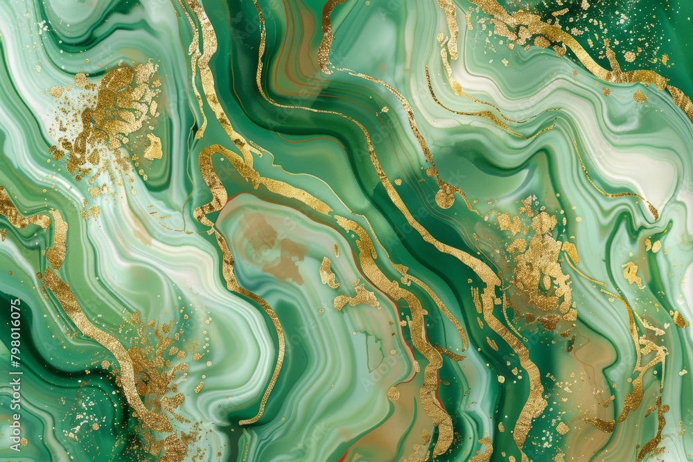 Verdant Ripples and Gilded Lines - The Luxurious Dance of Emerald Marble with Gold. Verdant Ripples and Gilded Lines - The Luxurious Dance of Emerald Marble with Gold.